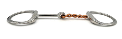 Half Copper Twist / Half Straight Bar Flat Ring Eggbutt Bit