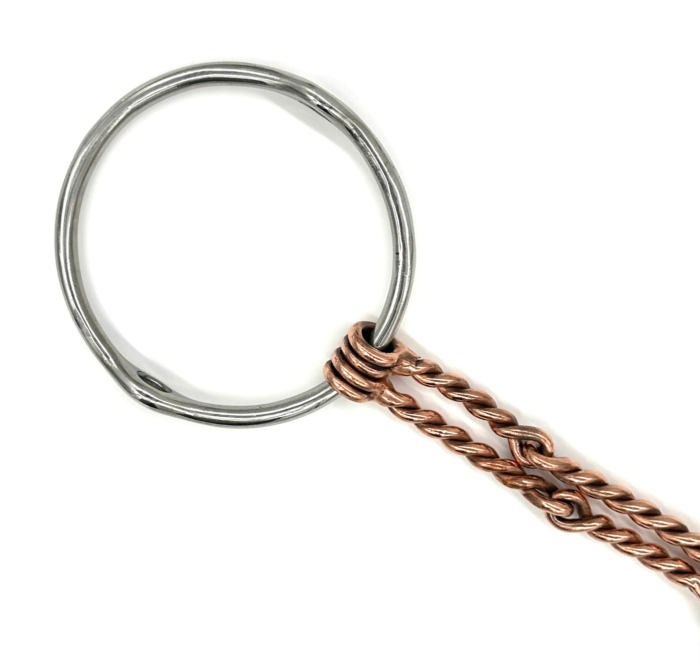 Large Ring Copper Double Twisted Wire Balding Gag Bit