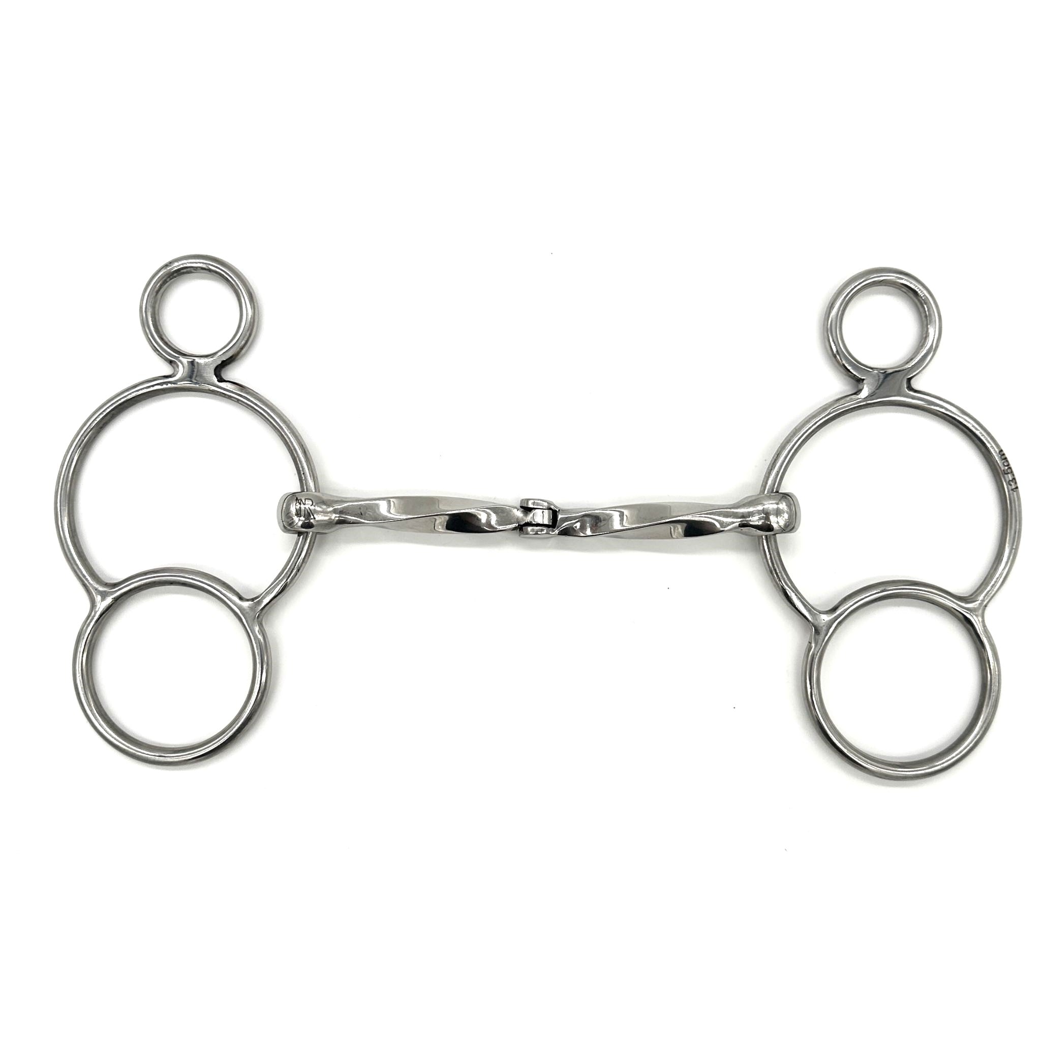 2 Ring Bit with Twisted Hinge Mouthpiece - AJR Sport