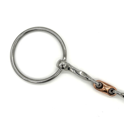 Twisted Loose Ring Bit with Copper French Link Bit